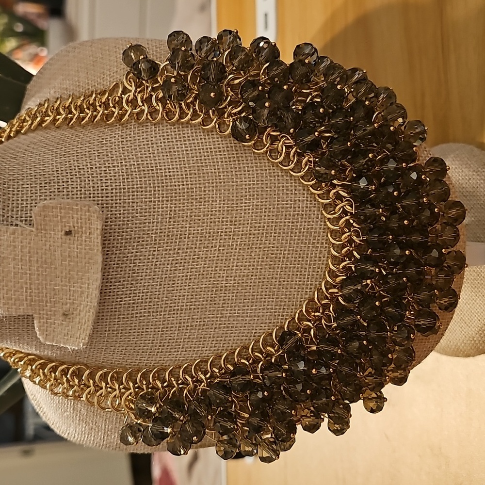 Sweet Romance Gold and Brown Statement Necklace.